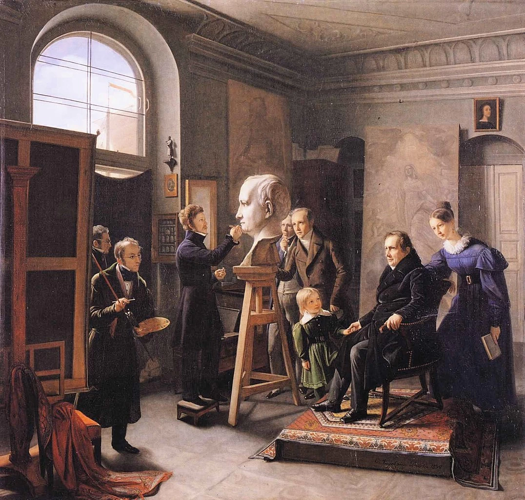 David d'Angers scolpisce il ritratto di Ludwig Tieck - Museum der bildenden Künste, Lipsia